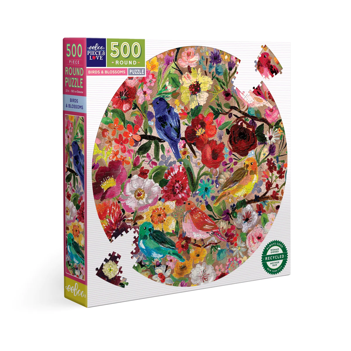 Birds and Blossoms Puzzle - 500 Pieces eeBoo